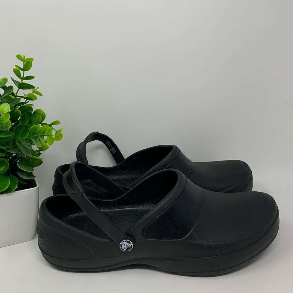 Crocs Mercy Work Women's Clogs Slip on Black Shoes Size 11 - Picture 1 of 8